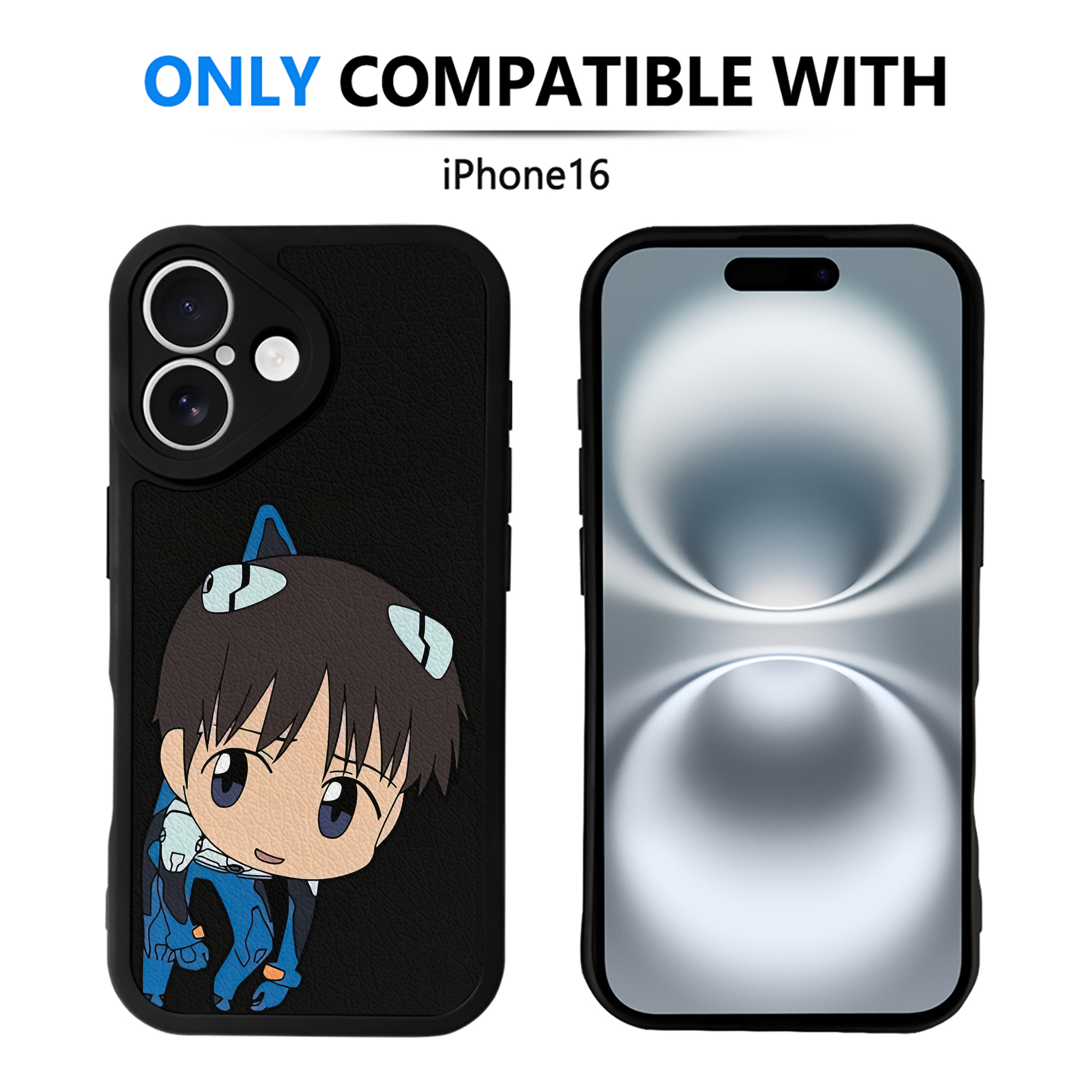 （画像用） EVA 新世紀エヴァンゲリオン 【iPhone 16シリーズ対応】シリコンスマホケース（レザー調） 材質：シリコン